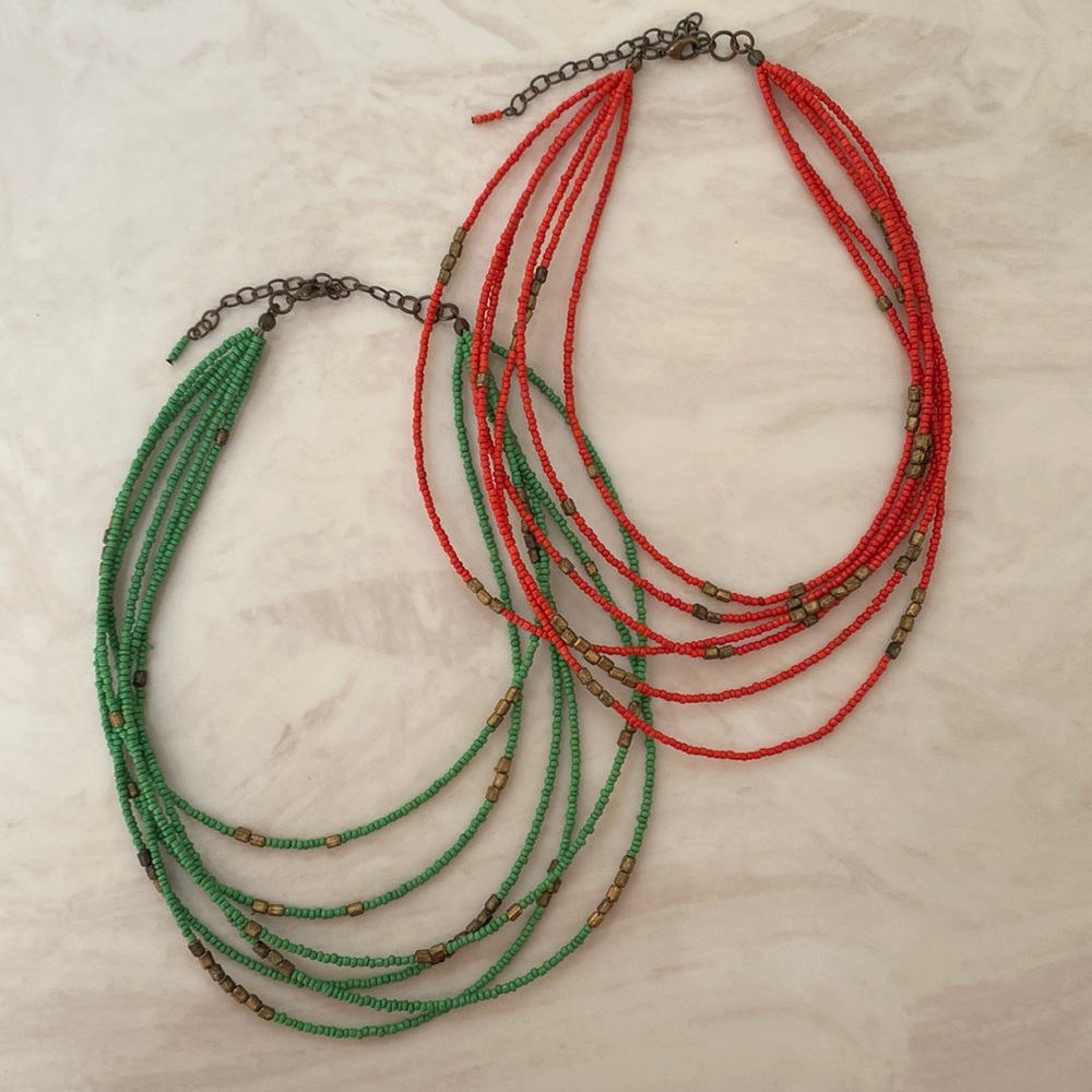 Beaded layered necklaces